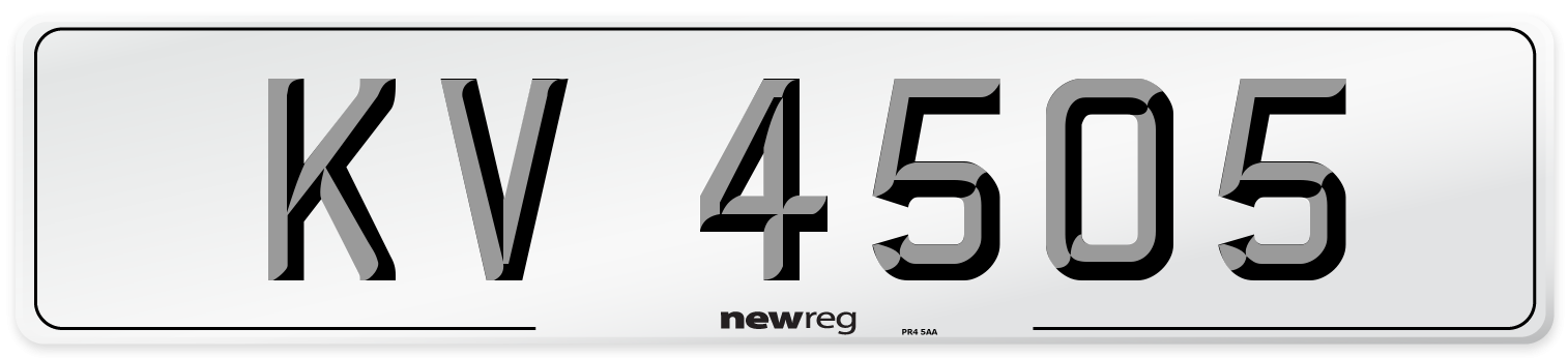 KV 4505 Number Plate from New Reg